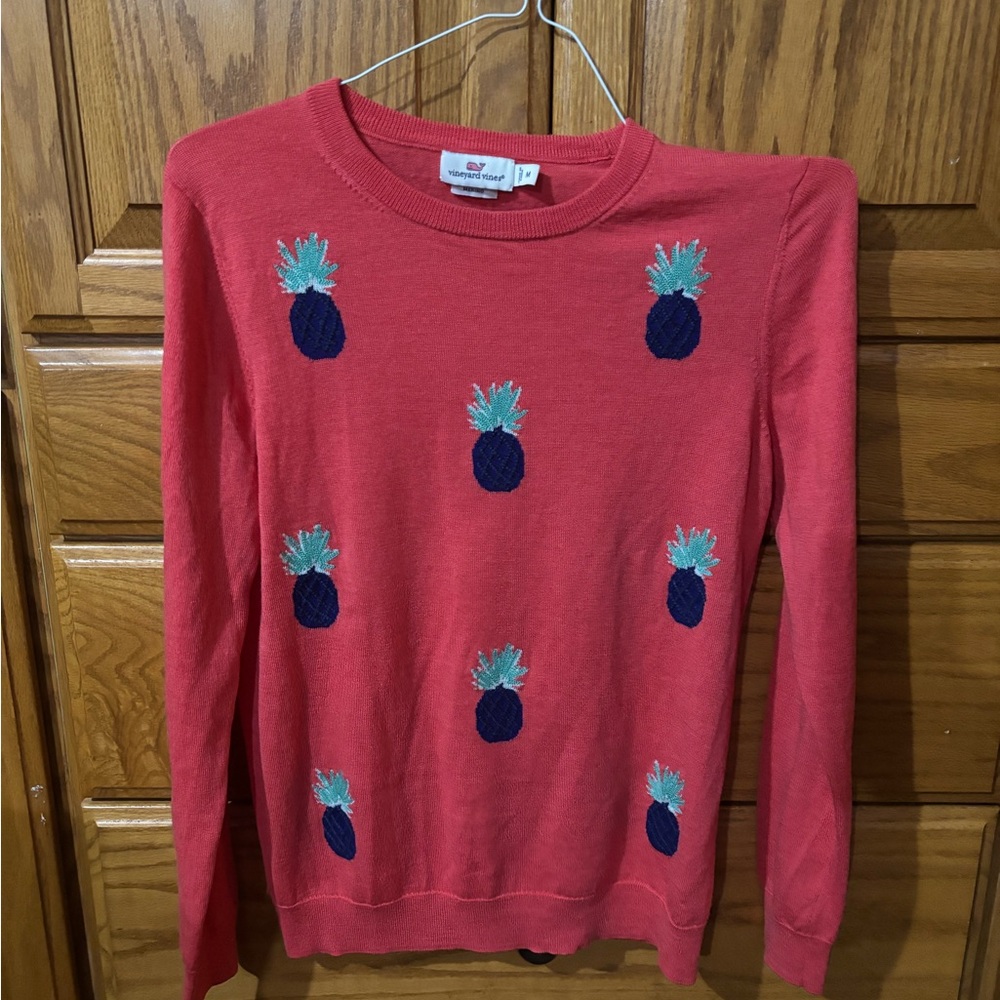 Vineyard Vines Red Sweater with Embroidery